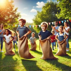 Animation de course en sac en ALSH